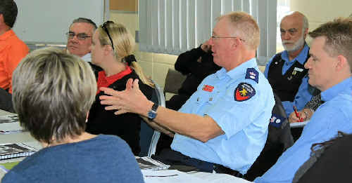 Superintendent Wayne Waltisbuhl talks about fire dangers to the group. Superintendent Wayne Waltisbuhl talks about fire dangers to the group.